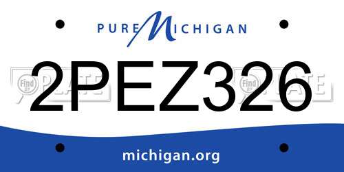 2PEZ326 Michigan License Plate