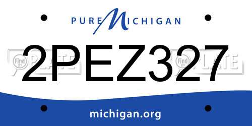 2PEZ327 Michigan License Plate