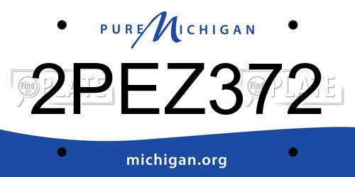 2PEZ372 Michigan License Plate