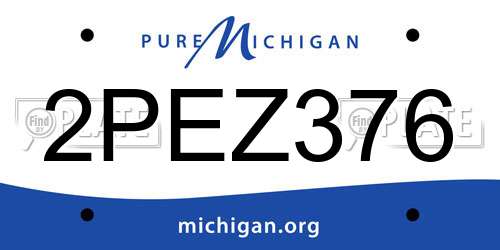 2PEZ376 Michigan License Plate