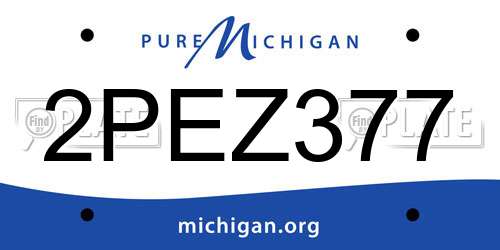 2PEZ377 Michigan License Plate