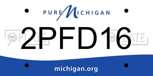 2PFD16 Michigan License Plate
