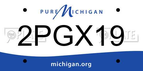 2PGX19 Michigan License Plate
