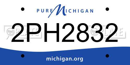 2PH2832 Michigan License Plate