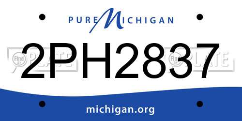 2PH2837 Michigan License Plate