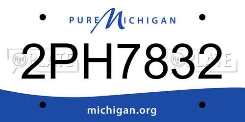 2PH7832 Michigan License Plate