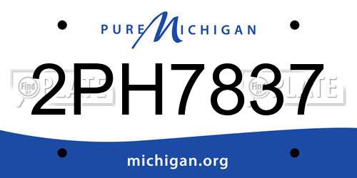 2PH7837 Michigan License Plate