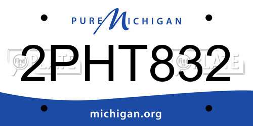 2PHT832 Michigan License Plate