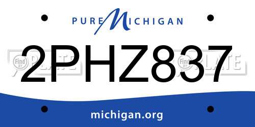 2PHZ837 Michigan License Plate