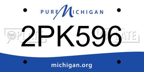 2PK596 Michigan License Plate