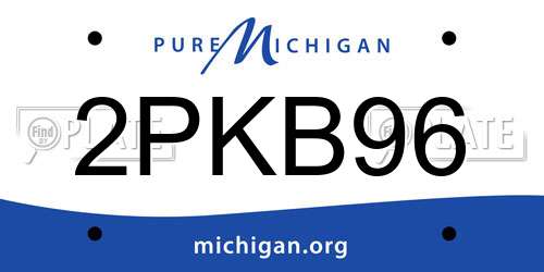 2PKB96 Michigan License Plate