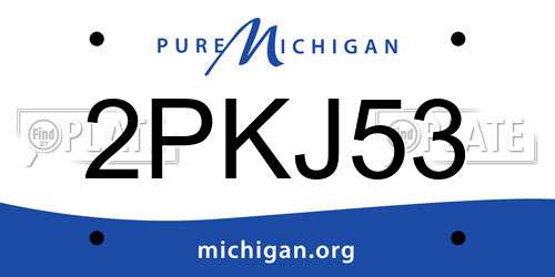 2PKJ53 Michigan License Plate