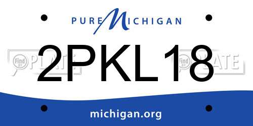 2PKL18 Michigan License Plate