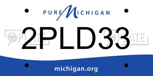 2PLD33 Michigan License Plate