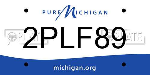 2PLF89 Michigan License Plate