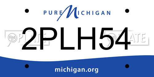 2PLH54 Michigan License Plate
