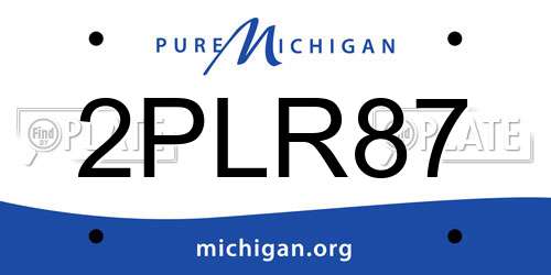 2PLR87 Michigan License Plate