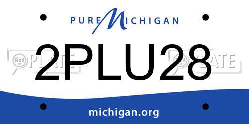 2PLU28 Michigan License Plate