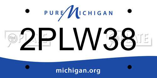 2PLW38 Michigan License Plate