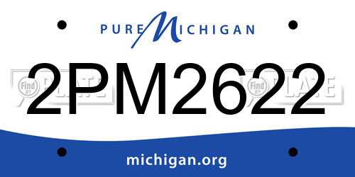 2PM2622 Michigan License Plate