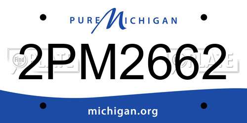 2PM2662 Michigan License Plate