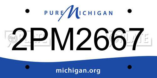 2PM2667 Michigan License Plate