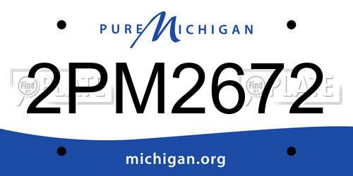 2PM2672 Michigan License Plate