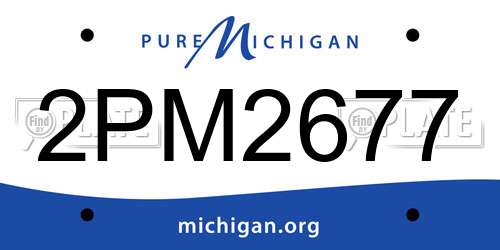 2PM2677 Michigan License Plate