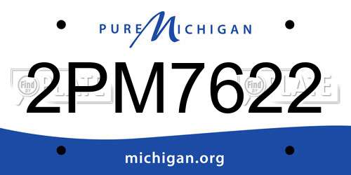 2PM7622 Michigan License Plate