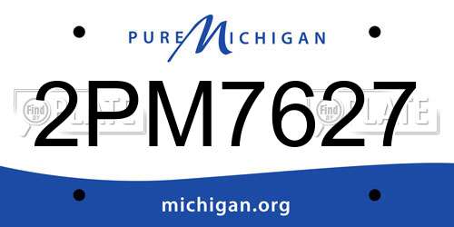 2PM7627 Michigan License Plate
