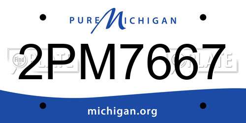 2PM7667 Michigan License Plate