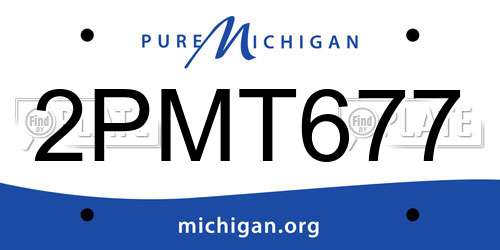 2PMT677 Michigan License Plate