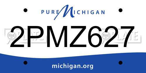 2PMZ627 Michigan License Plate