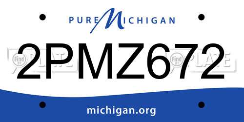 2PMZ672 Michigan License Plate