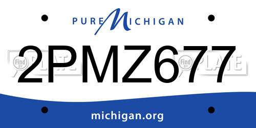 2PMZ677 Michigan License Plate