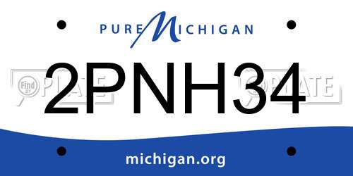 2PNH34 Michigan License Plate