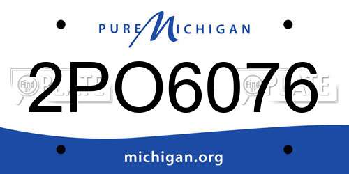 2PO6076 Michigan License Plate