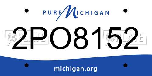 2PO8152 Michigan License Plate