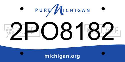 2PO8182 Michigan License Plate