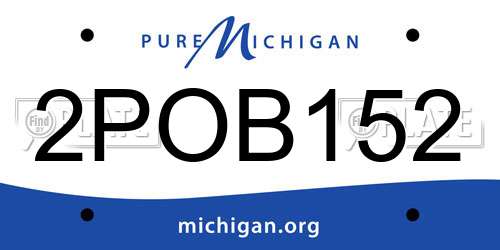 2POB152 Michigan License Plate