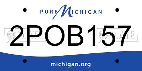 2POB157 Michigan License Plate