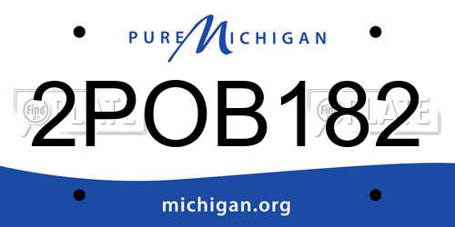 2POB182 Michigan License Plate