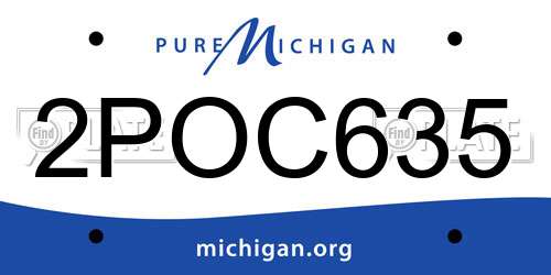 2POC635 Michigan License Plate