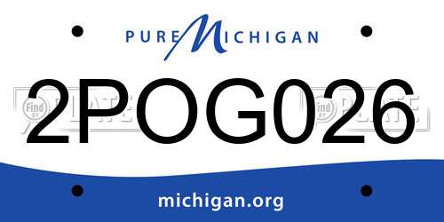 2POG026 Michigan License Plate