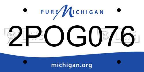 2POG076 Michigan License Plate