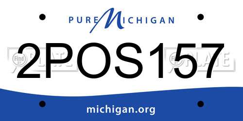 2POS157 Michigan License Plate