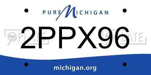 2PPX96 Michigan License Plate