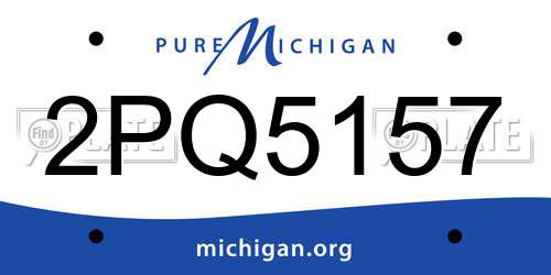 2PQ5157 Michigan License Plate