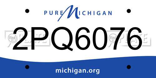 2PQ6076 Michigan License Plate