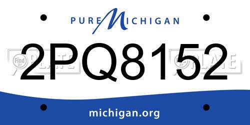2PQ8152 Michigan License Plate